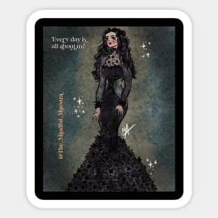 Wednesday Addams in a ball gown (design available without background) Sticker